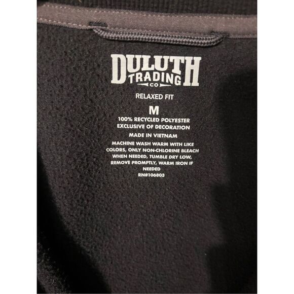 Duluth Trading Co. Black Fleece Mens Vest Sz Medium - Picture 3 of 3